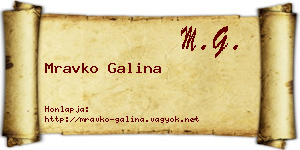 Mravko Galina névjegykártya